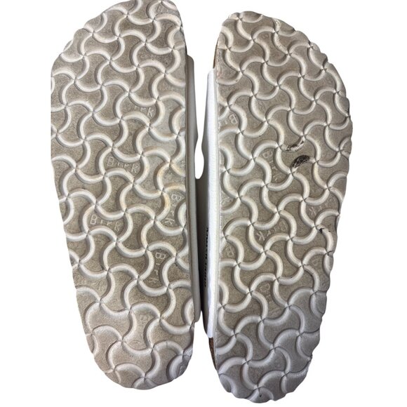 Birkenstock Arizona White Sandals Size 8 Womens Two-Strap Slide Made In Germany - Picture 7 of 7